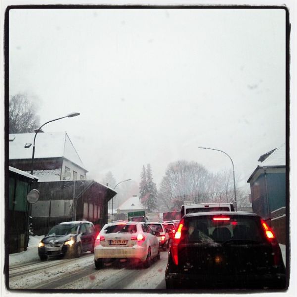 Schneefahrbahn am Posthofberg